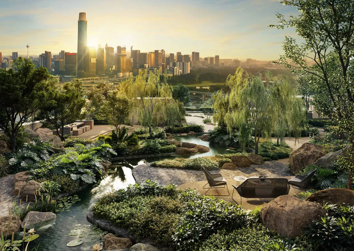 蜿蜒水景示意圖